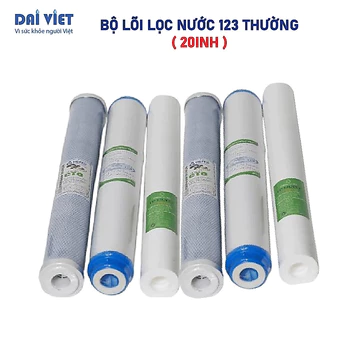 Lõi Lọc Đầu Nguồn 20 inch 1 2 3, bộ lõi lọc nước công nghiệp 20inch, bộ lõi lọc thô