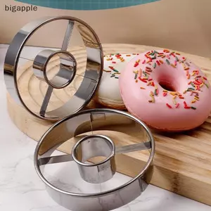 Bigapple DIY Thép Không Gỉ Bánh Donut Khuôn Máy Cắt Bánh Dụng Cụ Nướng Bánh Đồ Dùng Nhà Bếp RDG