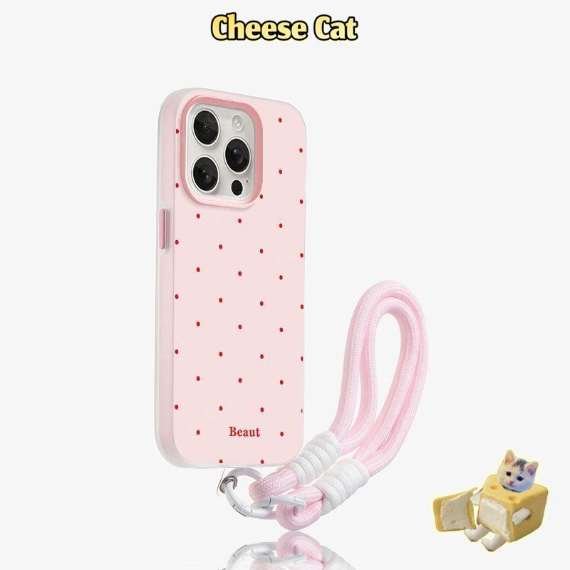 ins Ốp lưng iPhone toàn màn hình chấm đỏ cho iPhone 14 16 17 15 Plus 11 12 13 Pro Max XR Xs Max 7 8 Plus
