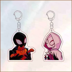 SQ11 Người Nhện: Into the Spider-Verse Acrylic Móc Khóa Anime Miles Morales Mặt Dây Chuyền Cho Ba Lô & Chìa Khóa