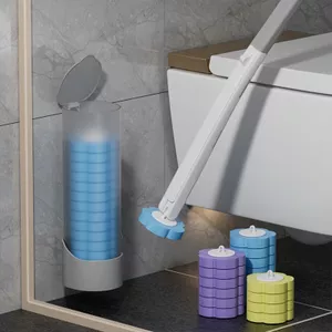 Bàn chải vệ sinh dùng một lần Đầu thay thế miếng bọt biển Bộ bàn chải làm sạch nhà vệ sinh Không có góc chết Khử nhiễm Hộ gia đình Bàn chải vệ sinh có thể ném được