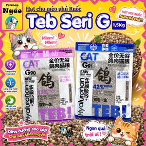 Hạt TEB G 1.5kg không độn ngũ cốc dành cho Mèo mix ruốc chà bông chất lượng cao _Ngáo Petshop