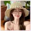 JRP Nữ Mùa Hè Mũ Rơm Một Insta Phong Cách Wavy Edge Mái hiên Lớn Rơm Người Cá Mũ Ngày Lễ Bãi Biển Thoáng Khí Rỗng Che Nắng Mũ JRP
