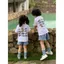 Phiên bản Hàn Quốc Phong cách mới (90-140) Áo thun ngắn tay in hình xe hơi Brother Sister Phong cách phương Tây