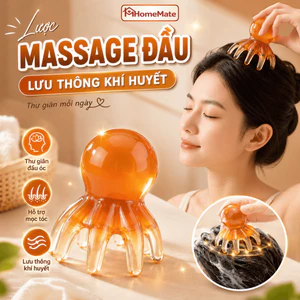 Lược Massage Da Đầu HomeMate Hình Bạch Tuộc, Lược Gội Đầu Thư Giãn Nhỏ Gọn Chăm Sóc Tóc