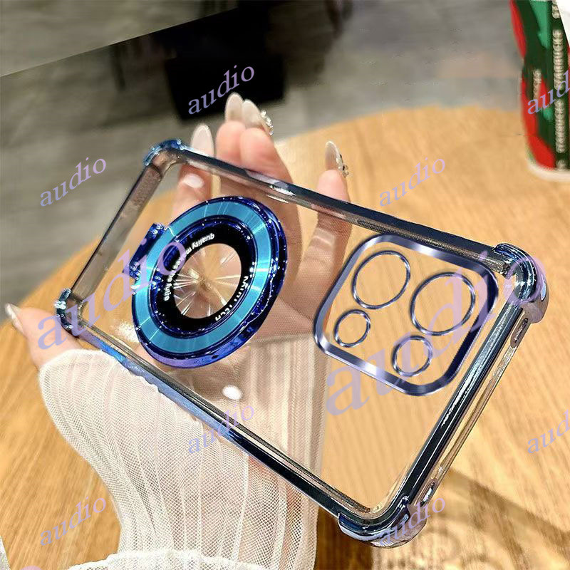 Ốp điện thoại trong suốt mạ bốn góc OPPO A6 Pro 5G có giá đỡ cho Oppo A6 Pro A6Pro A6x 4G 5G 2025 Ốp lưng silicon mềm chống sốc cho OPPO A6Pro OPPOA6 Pro OppoA6x 5G