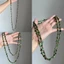 Vòng Cổ Cổ MONOSTYLE, Vòng Cổ Dài Bohemian Đính Hạt, Thời Trang Có Thể Xếp Chồng Nhiều Màu Sắc Và Xanh Lá Cây Vintage Hai Lớp Vòng Cổ Nữ Bé Gái