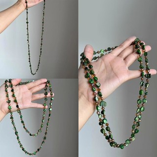 Vòng cổ WEAVELYF hai lớp, thiết kế boho với nhiều màu sắc và xanh lá cây, phù hợp làm phụ kiện thời trang cho nữ