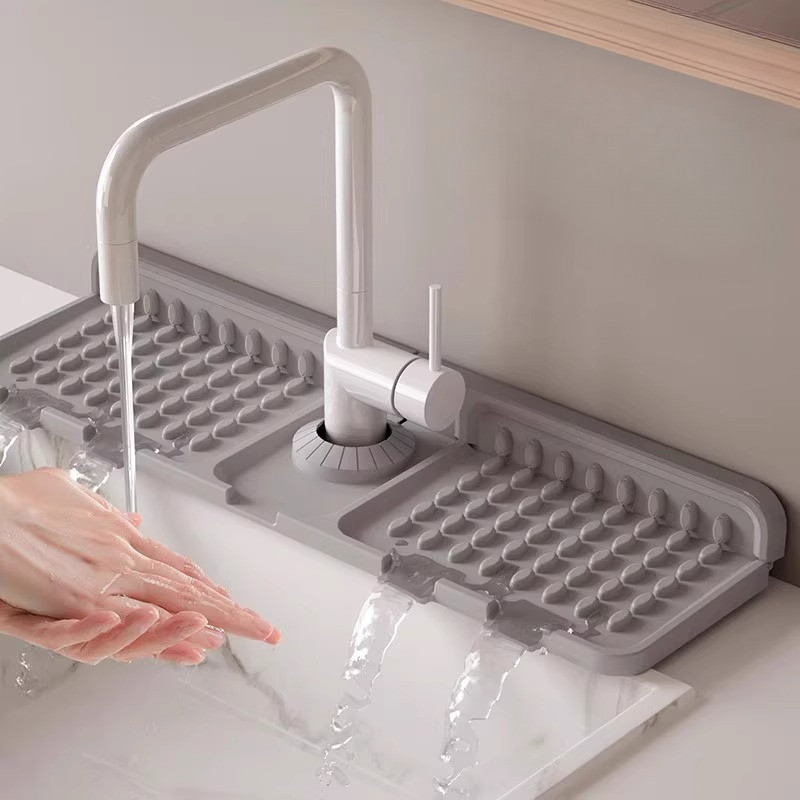 Tấm thoát nước vòi Bồn rửa chén Khối nước bồn rửa có thể cắt cạnh hẹp Chậu rửa Tấm silicon thấm nước chống văng