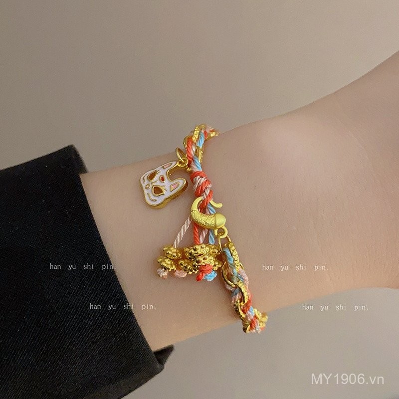 Vòng tay thời trang Trung Quốc đa màu sắc, mặt nạ tua rua độc đáo