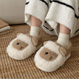 XIXITIAO Dép Cotton Nam Nữ Thoải Mái Sang Trọng Mùa Đông Phòng Ngủ Ấm Áp Dễ Thương Sư Tử Nhỏ Hoạt Hình Thường Ngày