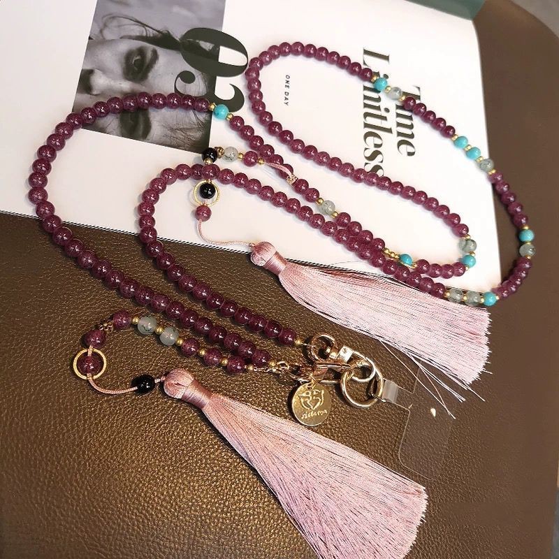 Shop Mới Phụ Kiện Điện Thoại Di Động Tua Rua Cổ Điện Thoại Di Động Dây Đeo Ngang Dài Nữ Tinh Tế Cao Cấp Phong Cách Trung Hoa Niche Đính Hạt Pha Lê Mặt Dây Chuyền Trang Sức Điện Thoại Di Động Đa Năng