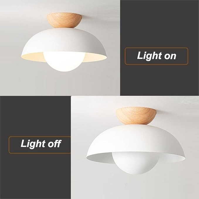 Đèn chùm trần bằng sắt đen trắng Bắc Âu, Đèn Led mặt dây chuyền bằng gỗ phong cách mục vụ, Phòng ngủ Phòng khách Phòng ăn Đèn thả trang trí