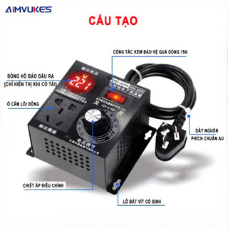 【🔥Rẻ AIMVUKES】Bộ điều chỉnh điện áp, tốc độ, công suất động cơ AC 4000w sử dụng Thysistor, Dimer công suất cao