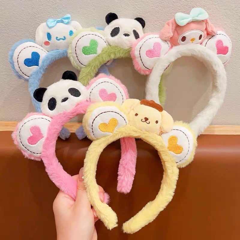 Băng đô Kuromi Melody Pom Pom dành cho bé gái yêu thích hoạt hình, quà tặng hoàn hảo cho Giáng sinh
