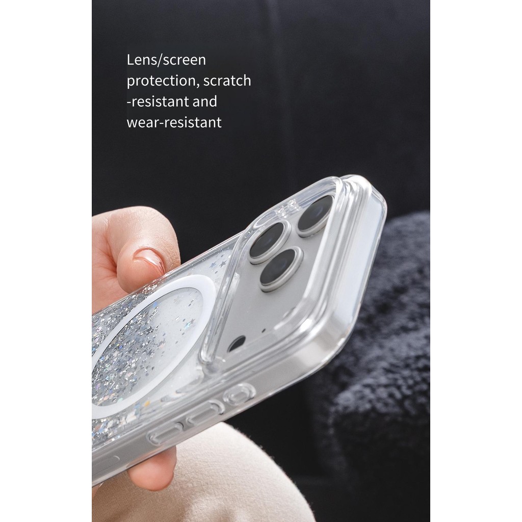 Switcheasy iPhone 17Pro Ốp điện thoại từ tính i17 Pro max Srarfield M Night Ice Snow Bao gồm tất cả Dây buộc chuyển màu trong suốt 17air