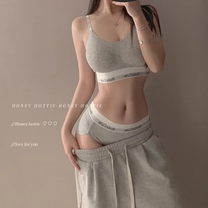 Shop Pure Desire Phong Cách Thể Thao Quần Lót Nữ Không Dây Nhỏ Ngực Tập Hợp Chống Chảy xệ Thoải Mái Mỏng Thoáng Khí Bộ Áo Ngực