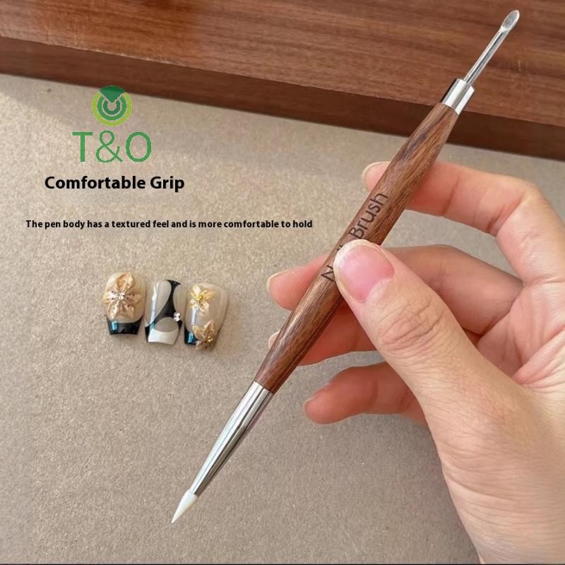 [T & O-t] Gỗ Đôi Đầu Móng Tay Nghệ Thuật Bàn Chải Khắc Hoa Tranh Bút Trộn Bút DIY Dụng Cụ Làm Móng Tay Đa Năng [Mới]