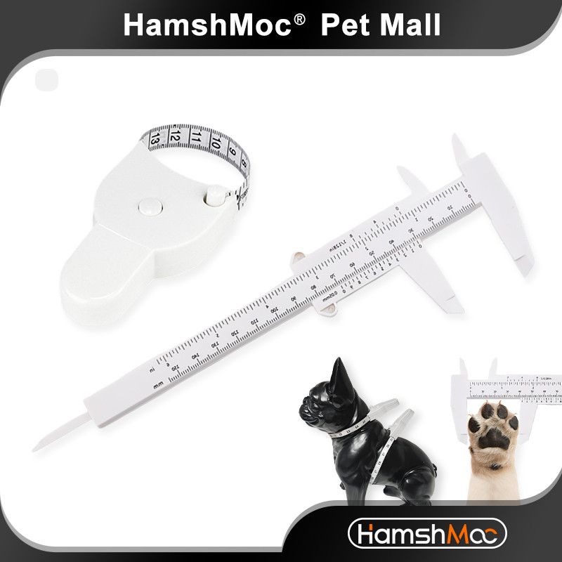 HamshMoc Bộ đo lường thú cưng Băng và kẹp chính xác Thiết kế di động Sử dụng đa năng cho chó mèo mọi giống
