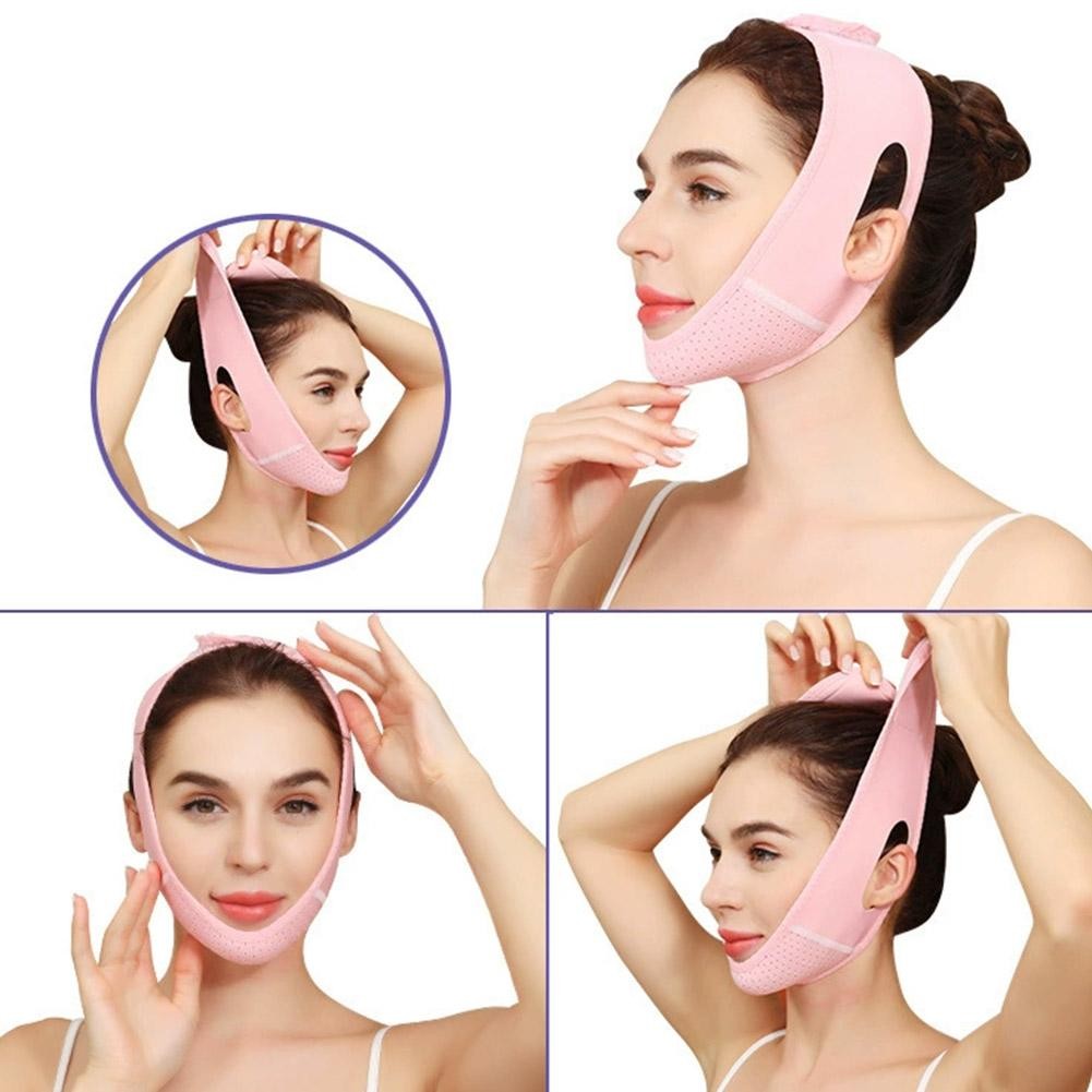 Beauty Facial Khắc Mặt nạ ngủ Hình chữ V Nâng cơ mặt Massage Mặt nạ nhăn Giảm mặt nạ cằm Giảm C0s9