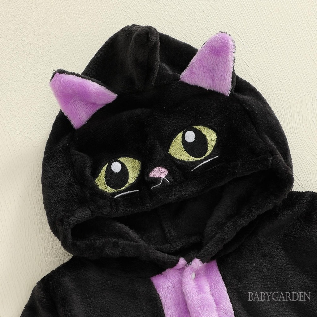 Bé Gái / Bé Trai Áo liền quần Tay Dài Có Mũ Trùm Đầu Mèo Trang Phục Hóa Trang Halloween Quần Áo