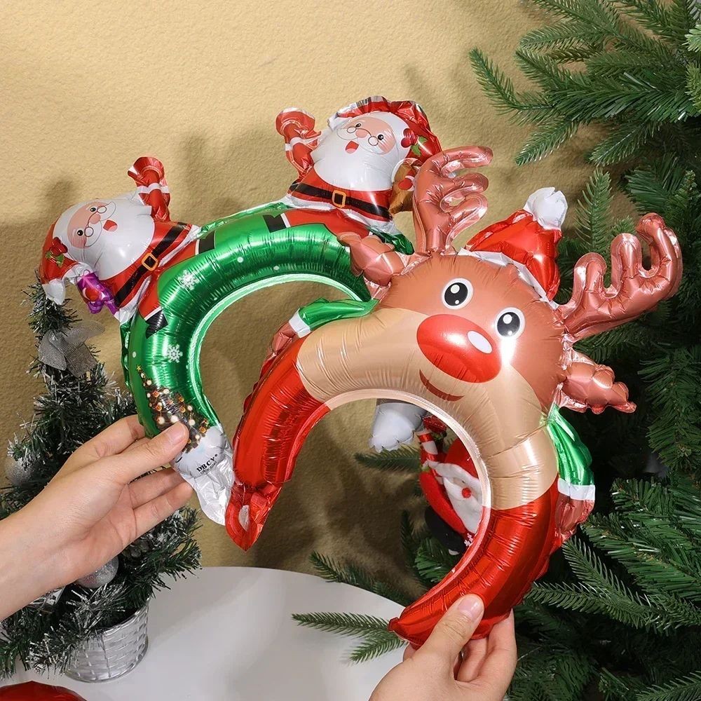 5 / 10 Chiếc Giáng Sinh Băng Đô Bóng Hoạt Hình Ông Già Noel Mũ Giáng Sinh Nhôm Phim Bóng Đồ Chơi Trẻ Em