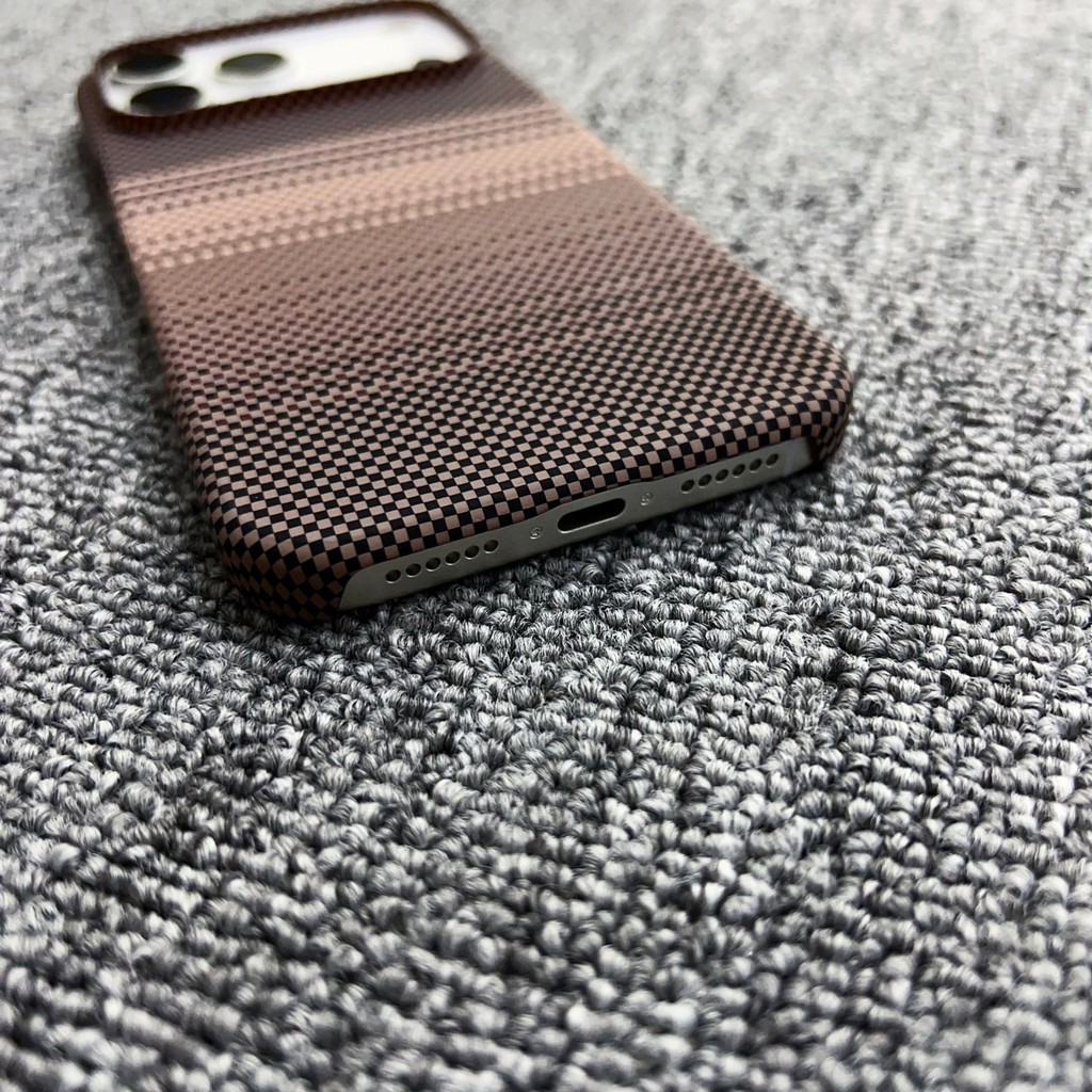 Ốp Điện Thoại Sợi Carbon Từ Tính Cho iPhone 17 pro max air Frosted Kevlar Grain Siêu Mỏng PC Chống Sốc Vỏ Bảo Vệ