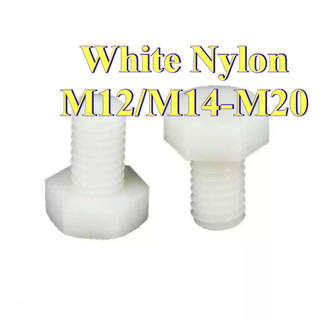 Bulong lục giác ngoài Nylon , Ốc lục giác nhựa  trắng M12 / M14 / M16 / M18 / M20 [LXY-CB-1]