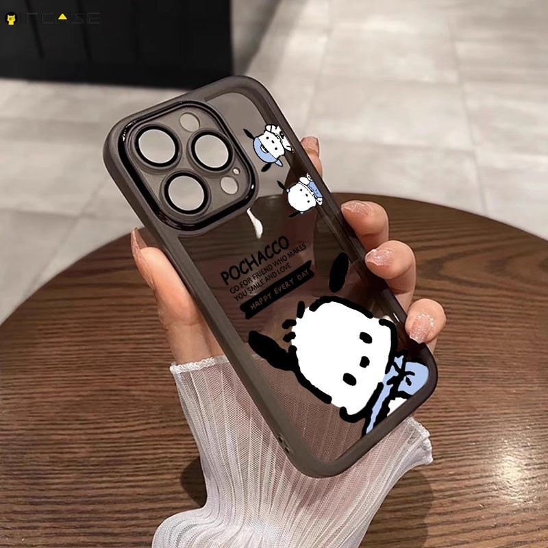 Dành Cho Xiaomi 17 15 15S 15T Civi 5 4 Pro Max Poco F8 C71 M7 X7 F7 Pro Ultra Ốp Điện Thoại Có Ống Kính Máy Ảnh Phim Hoạt Hình Chó Pochacco Dễ Thương Màu Xanh Trong Suốt Vỏ Mềm