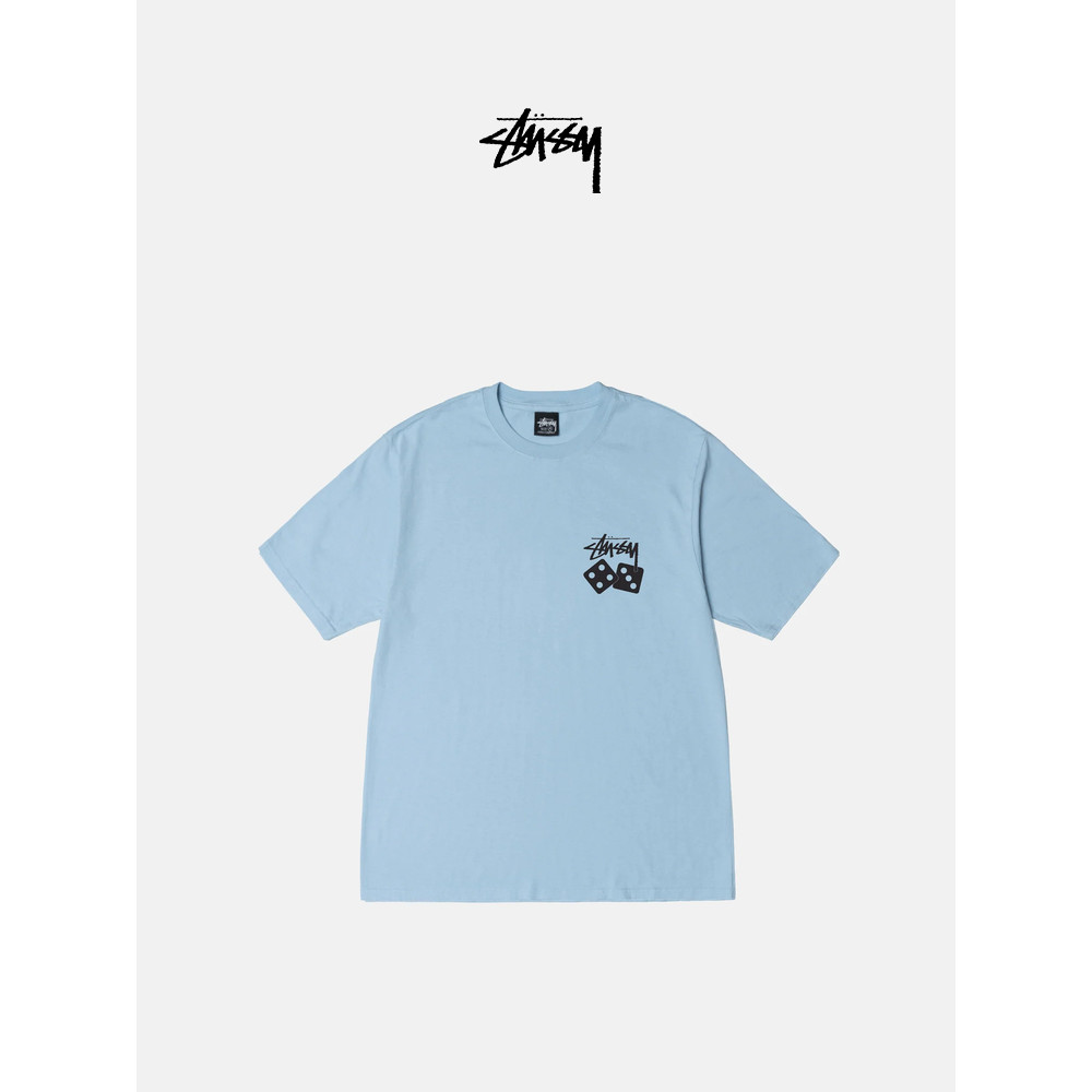 Áo thun ngắn tay unisex cotton cao cấp 100%, in hình xúc xắc cổ điển, thiết kế rộng rãi