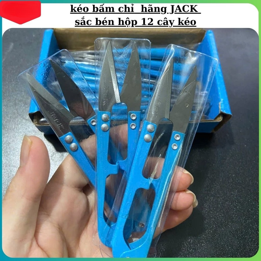 Hộp 12 Cây Kéo Bấm Chỉ May Hãng JACK - Kéo Bấm Tiện Dụng, Sắc Bén, Giá Tốt