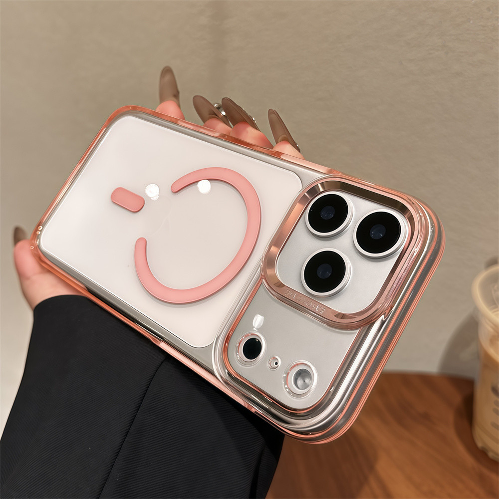 Ốp điện thoại từ tính trong suốt chất lượng cao cho IPhone 17 Pro Max Air 15 16 Pro Max Bảo vệ ống kính chống rơi Vỏ cứng Vỏ bảo vệ điện thoại