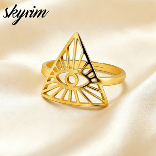 Nhẫn Nam Nữ SKYRIM Rỗng Full Tầm Nhìn Thiết Kế Mắt Có Thể Điều Chỉnh Nhẫn Trang Sức Thời Trang