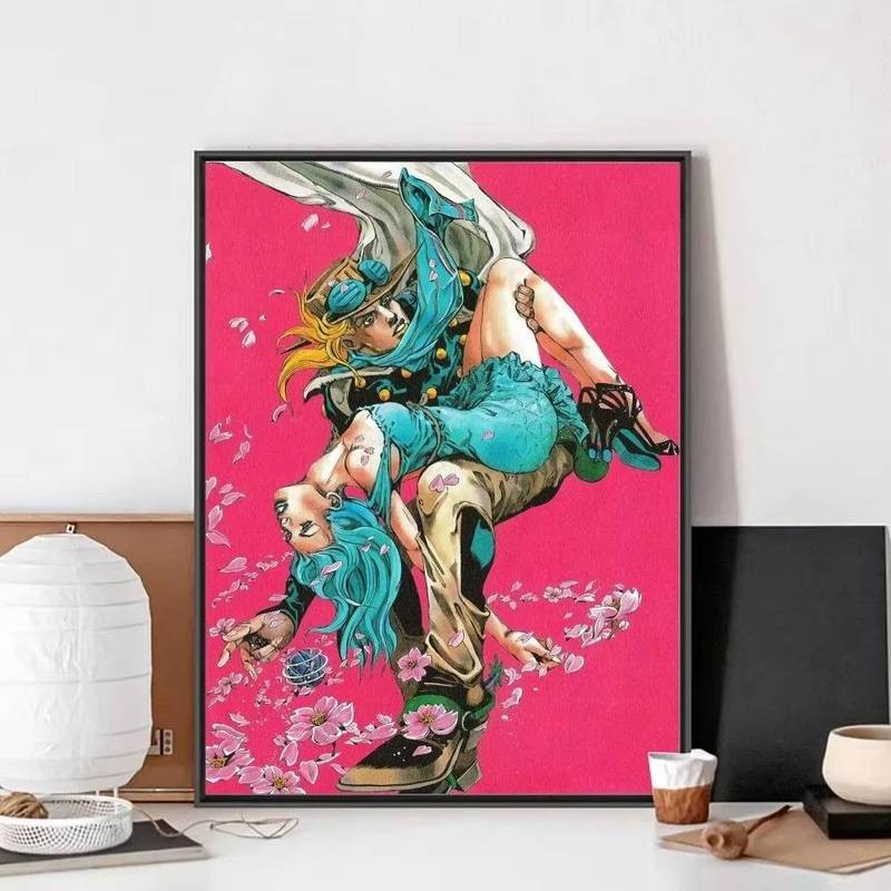Anime JoJo 's Bizarre Adventure Poster, Không Khung Poster, Kraft, Câu Lạc Bộ, Thanh, Giấy, Vintage, Tranh Treo Tường, Phòng Ngủ, Nhãn Dán Học Tập