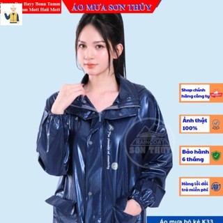 K33_Bộ áo mưa nhựa PVC kiểu mới K33 Sơn Thủy, Siêu dai, Siêu chống thấm, nhựa nguyên sinh không mùi dobaoholaodonghn