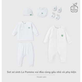 La pomme AW2025 BST La Pomme vui đùa cùng gấu nhỏ -  Trắng T10.4