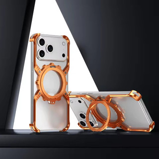 [JLK] Ốp Điện Thoại Đế Dạ Quang Kim Loại Từ Tính Cho iPhone 16e 17Air 17 14 13 15 Plus 16 Pro Max Nhôm Không Vành Ốp Lưng