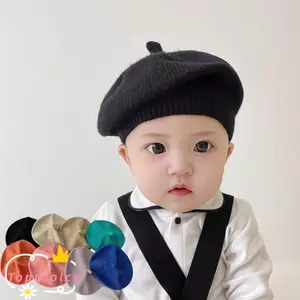 TOPTOOLCX Mũ Nồi Cho Bé, Mũ Nồi Mềm Dệt Kim Cho Trẻ Em, Phụ Kiện Trẻ Em Dễ Thương Thu Đông Ấm Áp Mũ Họa Sĩ Bé Trai Bé Gái