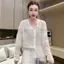Áo len dệt kim lưới trong suốt rỗng thời trang Áo chống nắng dài tay mỏng thông thường