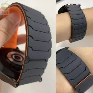 Dây đeo vòng ROLY, Dây đeo từ tính bằng silicon có thể điều chỉnh, Vòng đeo tay thể thao đàn hồi 20 / 22mm thời trang cho Huawei GT5 / GT4 Dễ đeo