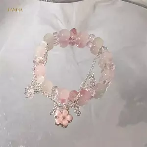 PNPIA- Mặt Dây Chuyền Hoa Hồng Đính Hạt Dây Chuyền Vòng Tay Ngọt Ngào Cho Nữ Quà Tặng Trang Sức Hợp Thời Trang