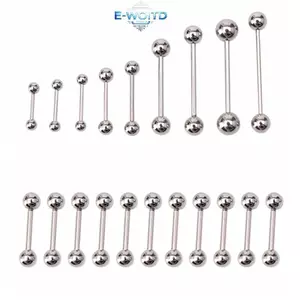 E-WOITD 10 Chiếc Thép Không Gỉ Bóng Lưỡi Rốn Núm Vú Barbell Nhẫn Thanh Body Piercing E-WOITD