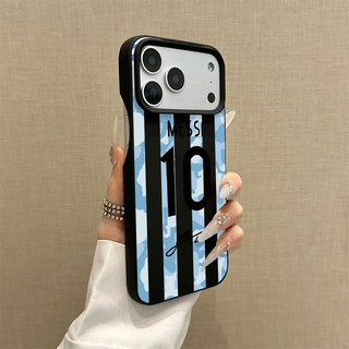Màu xanh tương phản Không. 10 sọc Thích hợp cho iPhone 12 ProMax Ốp lưng nửa đầu 16 Pro Max 14 11 Pro 15 Pro 17 13 XR 17 ProMax Ốp lưng chống trầy xước mềm chống sốc