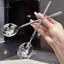HL Thìa Inox Hàn Quốc Tay Cầm Dài Bộ Đồ Ăn Thiên Khuấy Thìa Đá Bữa Ăn Thìa Hộ Gia Đình Ăn Tối Thìa LMWU