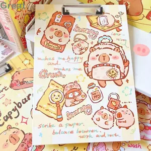 Hộp đựng tập tin A4 GREAT, In chữ INS Style Writing Pad, Thư mục giấy kiểm tra Capibara hoạt hình Kawaii