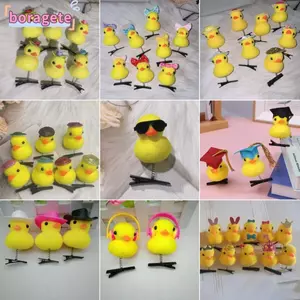 Kẹp Tóc BORAGETE, Kẹp Tóc Mùa Xuân Hình Vịt, DIY Sang Trọng Vịt Vàng Nhỏ Kawaii Mỏ Vịt Kẹp Mũ Trẻ Em