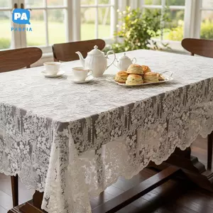 Khăn trải bàn cưới hoa cổ điển Ren sang trọng hình chữ nhật cho tiệc cưới Tiệc đính hôn Trang trí bàn tại nhà VN