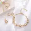 < Honeyba > 5 Bộ Trang Sức Hình Trái Tim Sang Trọng Của Nhẫn Nelace Vòng Tay Nữ Cô Dâu Phụ Kiện Cưới Quà Tặng Kỷ Niệm Đẹp