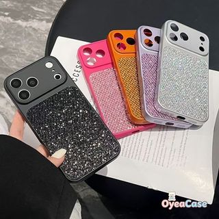 Vỏ họa tiết lưới kim cương lấp lánh cho Redmi Note 15 14 13 Pro Plus 12 Turbo K90 K80 K70 Pro K70E 5G 4G Sang trọng rực rỡ màu cam Bling Vỏ sáng đầy màu sắc