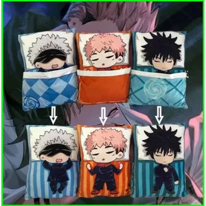 YB2 Jujutsu Kaisen Anime Sang Trọng Gối Mềm Nhồi Bông Búp Bê Đồ Chơi Gojou Satoru Yuuji Megumi Trang Trí Nhà Quà Tặng